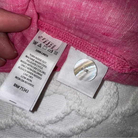 (I)  Tahari Linen Pullover Tunic Blouse - Picture 10 of 10